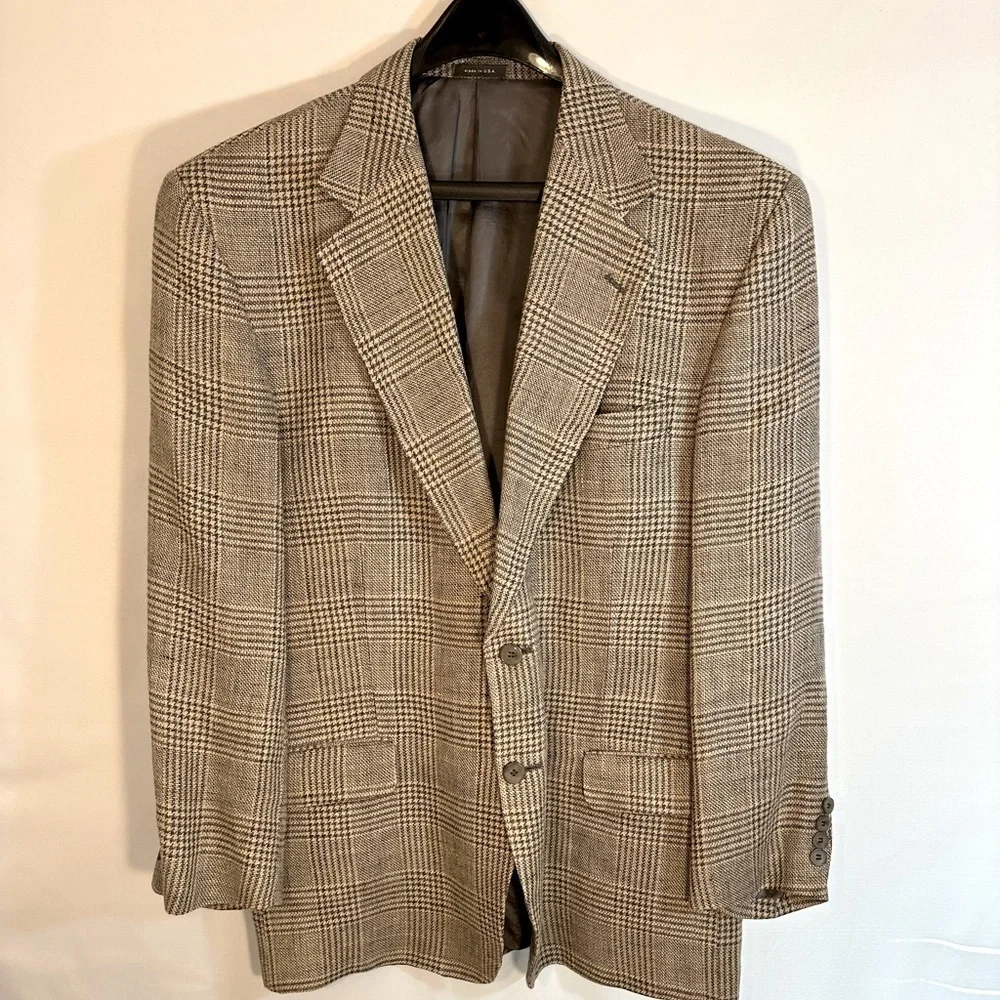 Calvin Klein Mens Size 41R 100% Linen Sports Coat Jacket Blazer Fully Lined USA